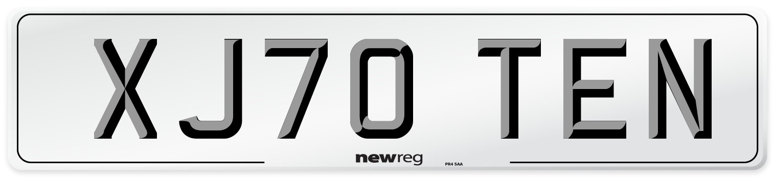 XJ70 TEN Number Plate from New Reg
